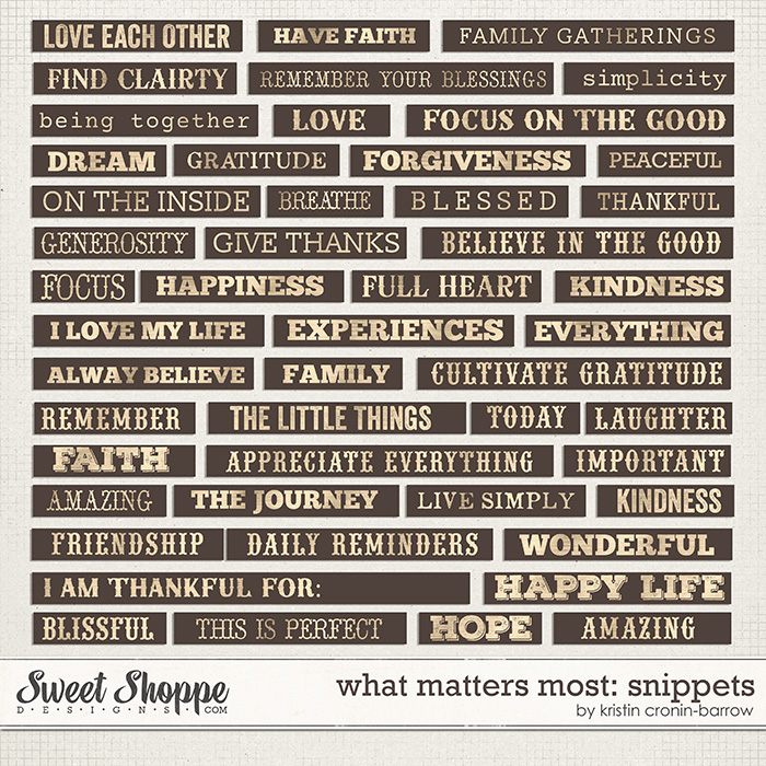 What Matters Most: Snippets by Kristin Cronin-Barrow What Matters Most: Snippets by Kristin Cronin-Barrow
