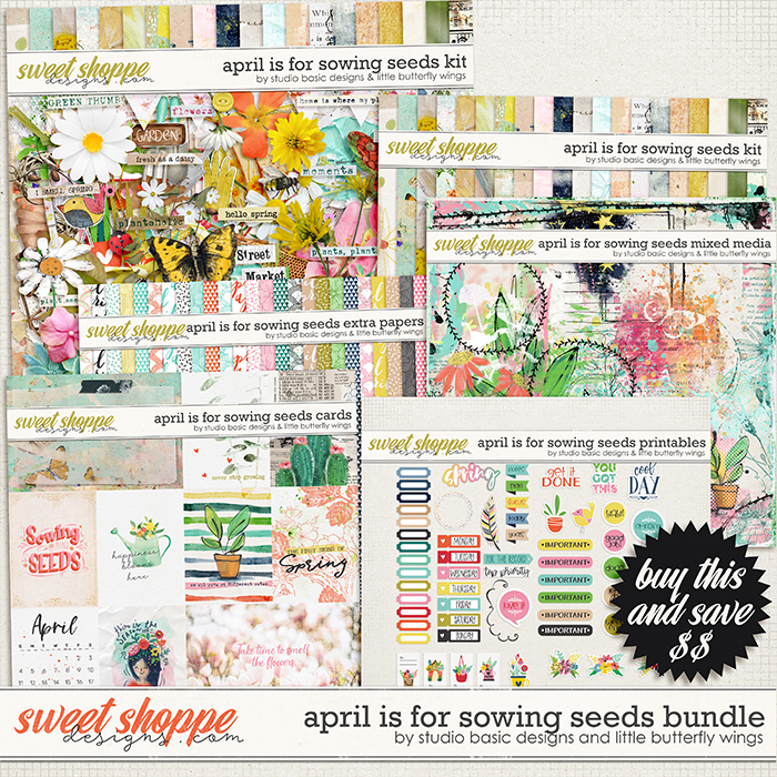 April Is For Sowing Seeds Bundle by Studio Basic & Little Butterfly Wings