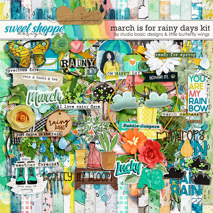 March Is For Rainy Days Kit by Studio Basic & Little Butterfly Wings