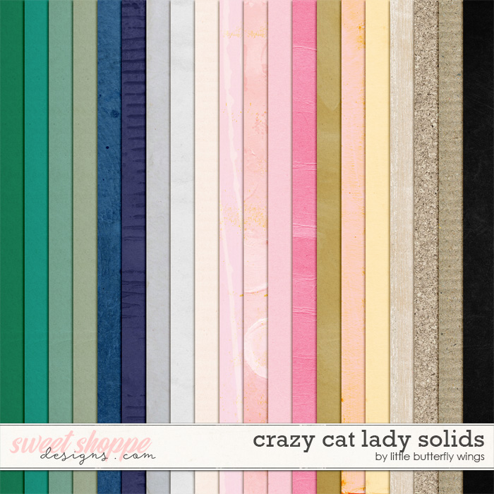 Crazy Cat Lady solid papers by Little Butterfly Wings
