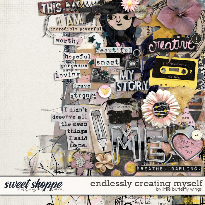 Endlessly creating myself mixed media by Little Butterfly Wings
