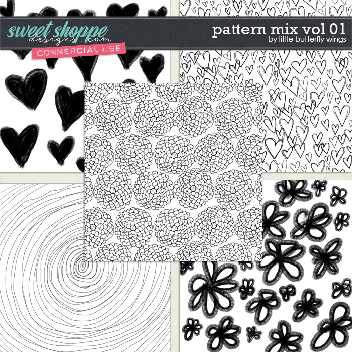 Pattern Mix vol.01 - Overlays by Little Butterfly Wings