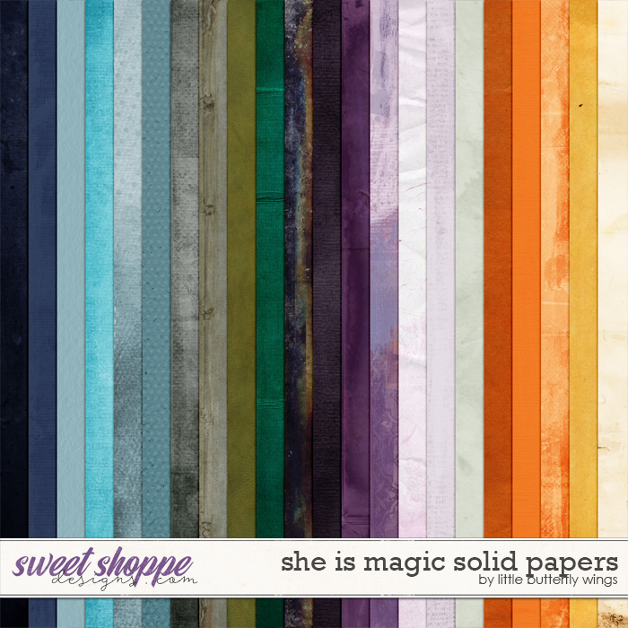 She is Magic solid papers by Little Butterfly Wings