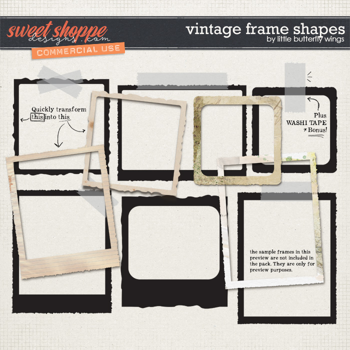 Vintage frame shapes by Little Butterfly Wings