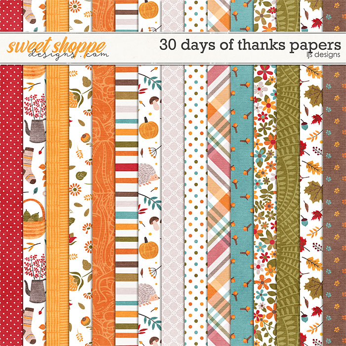 30 Days of Thanks Papers by LJS Designs 