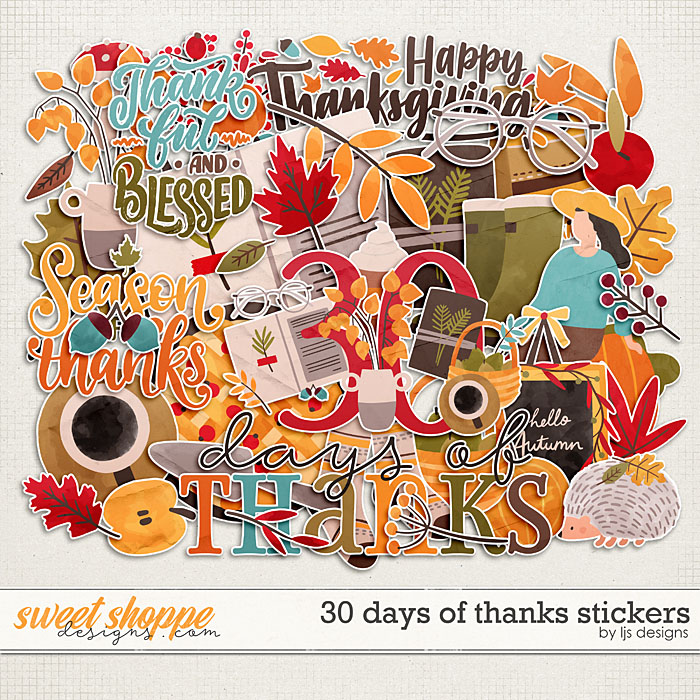 30 Days of Thanks Stickers by LJS Designs 