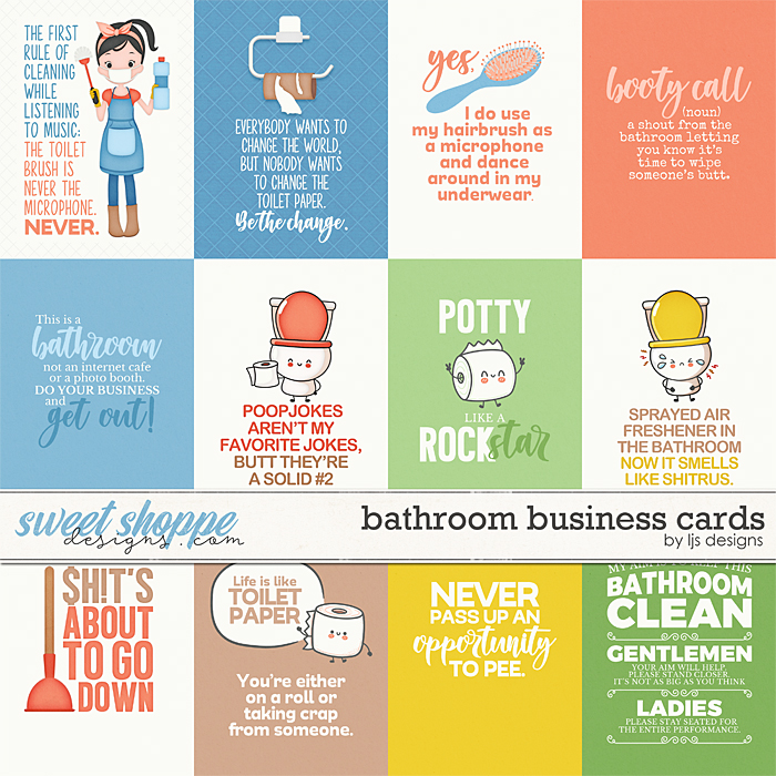 Bathroom Business Cards by LJS Designs 