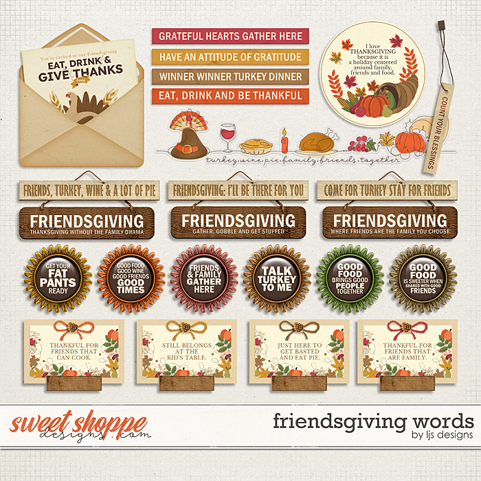 Friendsgiving Words by LJS Designs