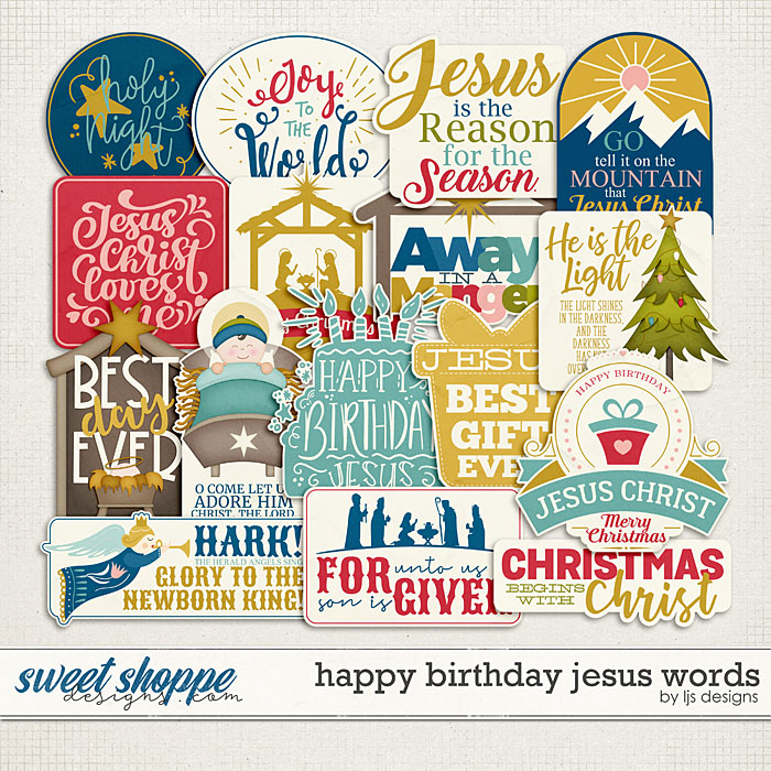 Happy Birthday Jesus Words by LJS Designs 