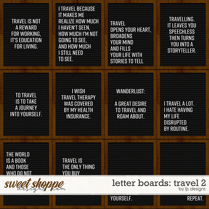 Letter Boards - Travel 2 by LJS Designs