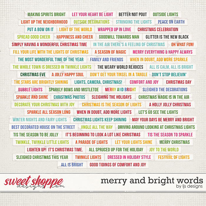Merry and Bright Words by LJS Designs