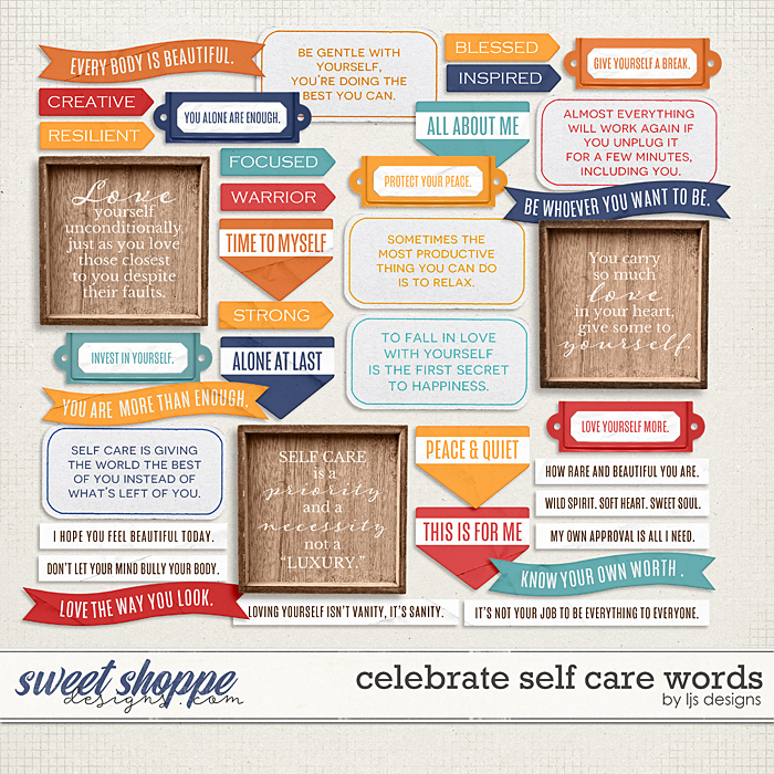 Celebrate Self Care Words by LJS Designs