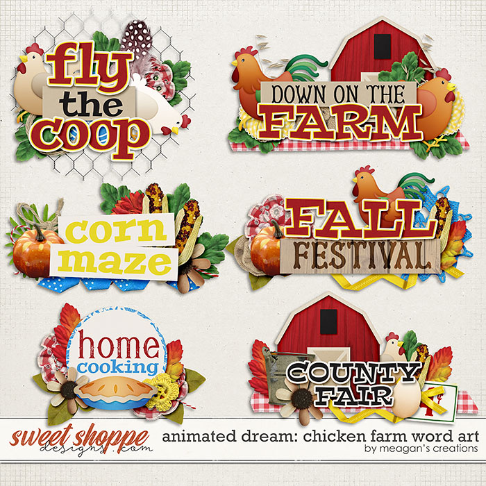 Animated Dream: Chicken Farm Word Art by Meagan's Creations