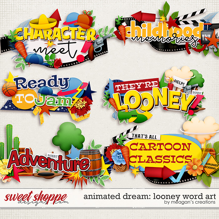 Animated Dream: Looney Word Art by Meagan's Creations