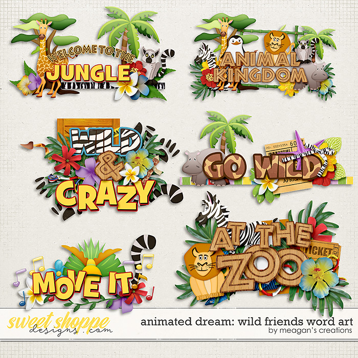 Animated Dream: Wild Friends Word Art by Meagan's Creations
