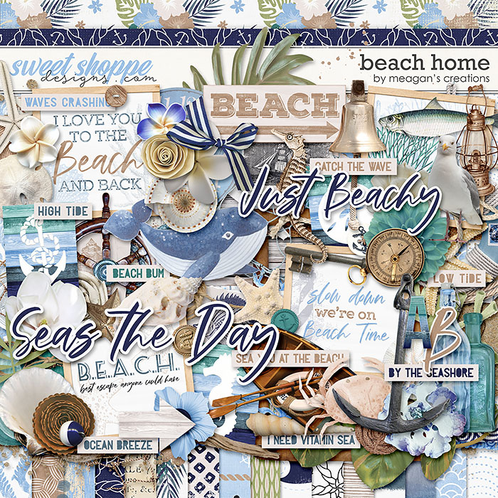 Beach Scrapbook Paper 12x12 Summer Digital Scrapbooking 