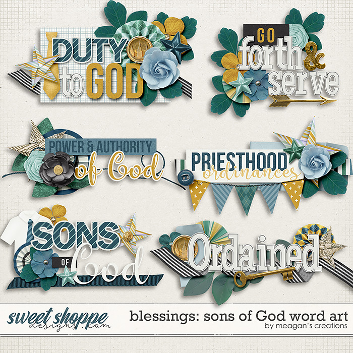 Blessings: Sons of God Word Art by Meagan's Creations
