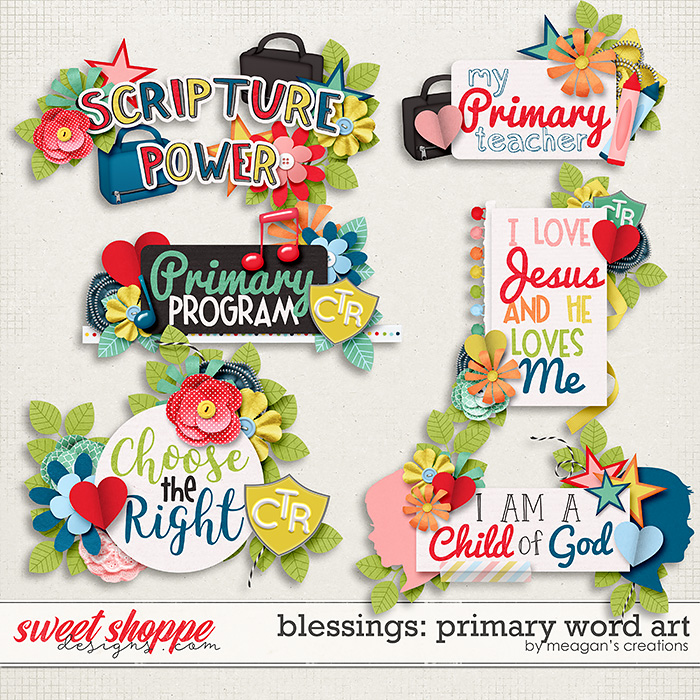 Blessings: Primary Word Art by Meagan's Creations