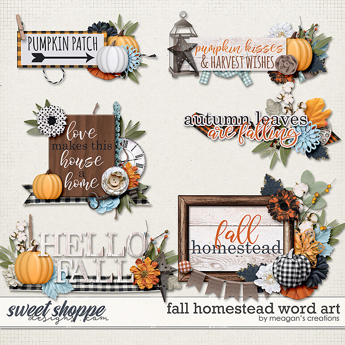 Fall Homestead: Word Art by Meagan's Creations
