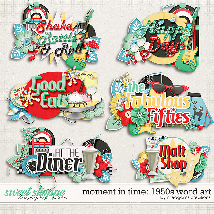 Moment in Time: 1950s Word Art by Meagan's Creations
