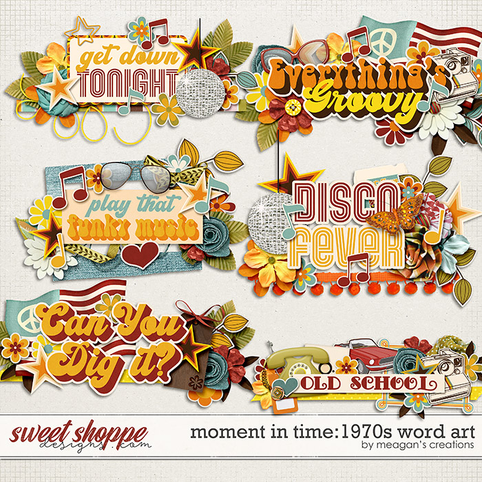 Moment in Time: 1970s Word Art by Meagan's Creations