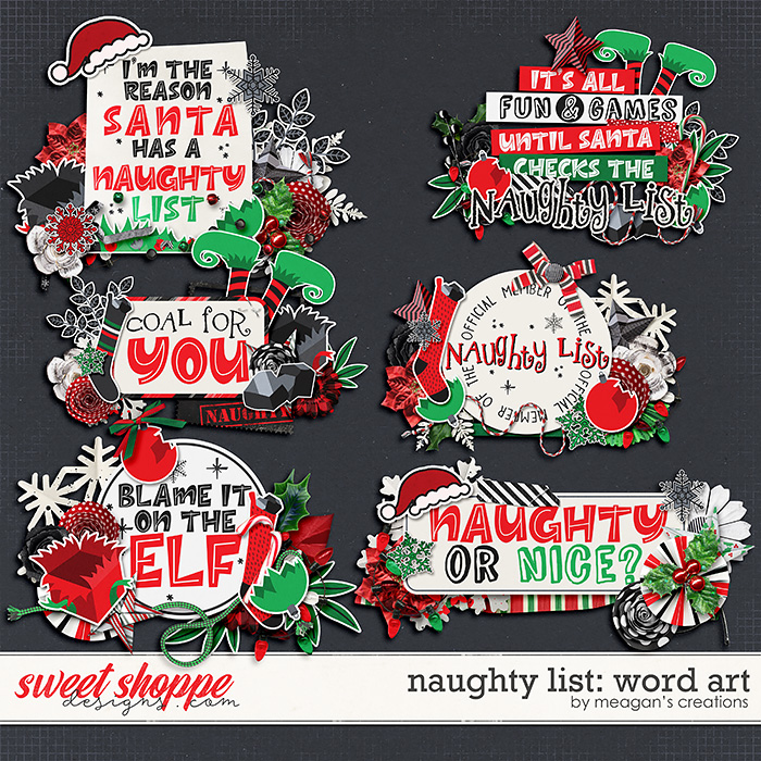 Naughty List: Word Art by Meagan's Creations