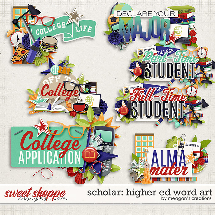 Scholar: Higher Ed Word Art by Meagan's Creations