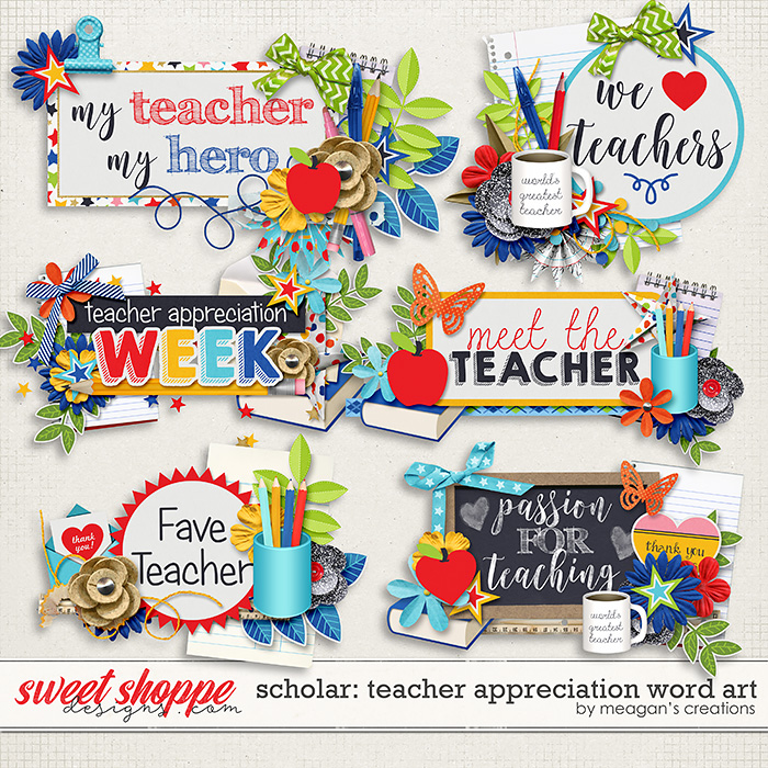 Scholar: Teacher Appreciation Word Art by Meagan's Creations