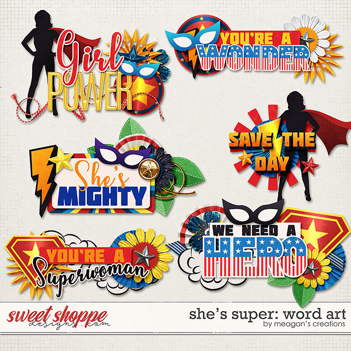 She's Super: Word Art by Meagan's Creations
