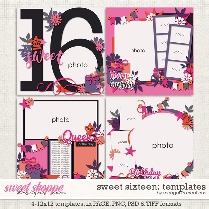 Sweet Sixteen: Templates by Meagan's Creations