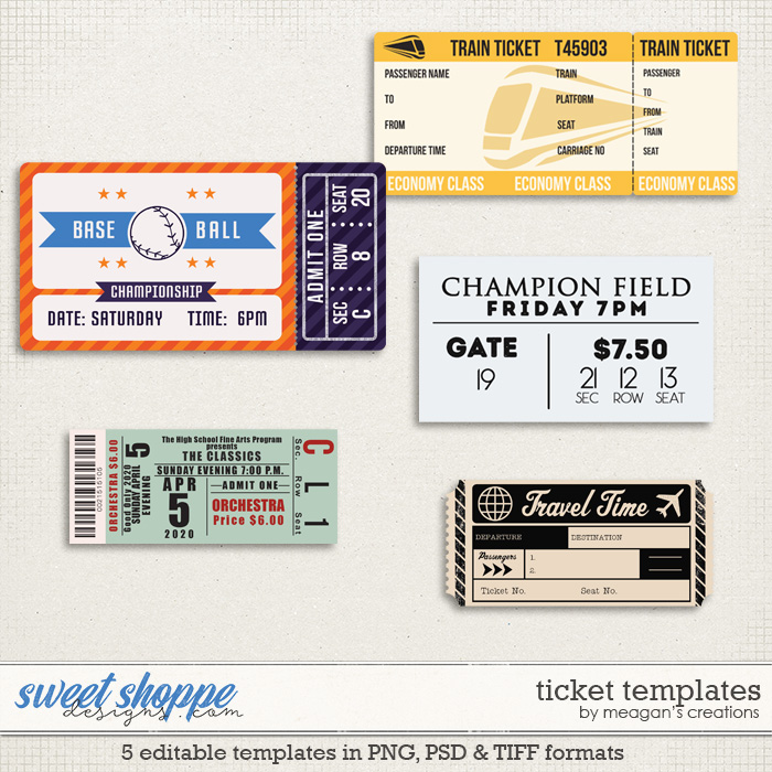 Ticket Templates by Meagan's Creations