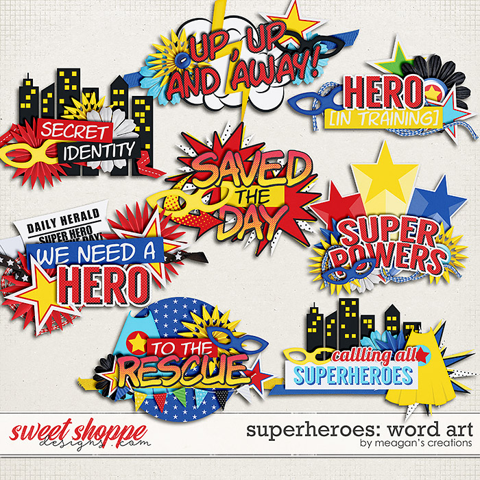 Superheroes: Word Art by Meagan's Creations Superheroes: Word Art by Meagan's Creations