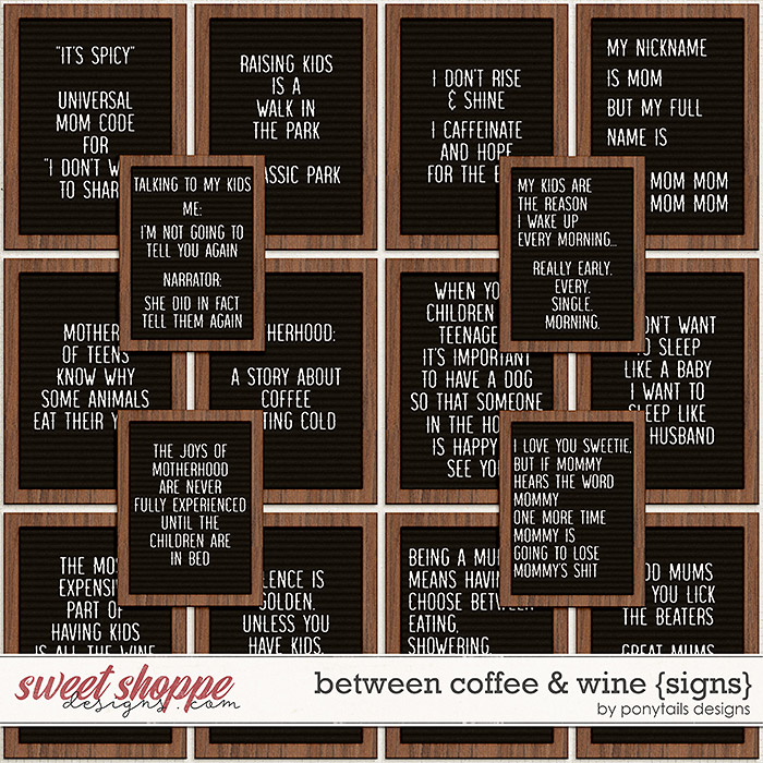 Between Coffee and Wine Signs by Ponytails