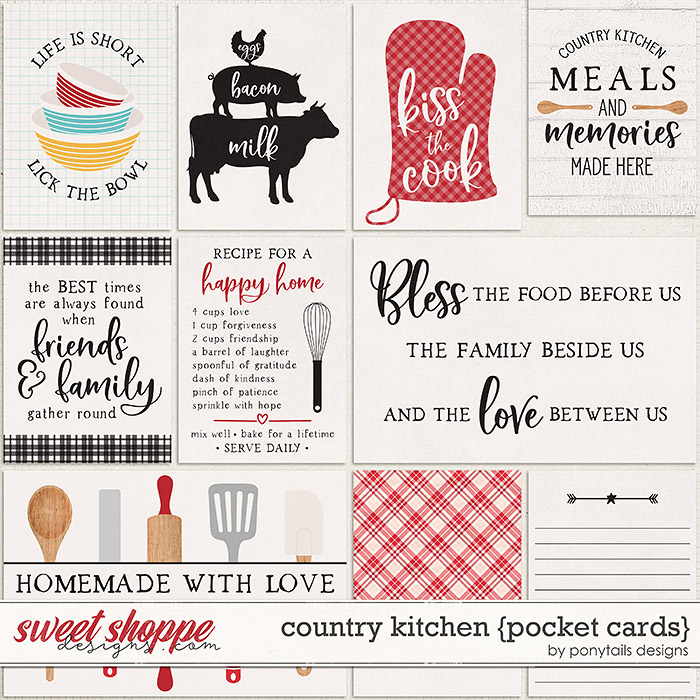 Country Kitchen Pocket Cards by Ponytails