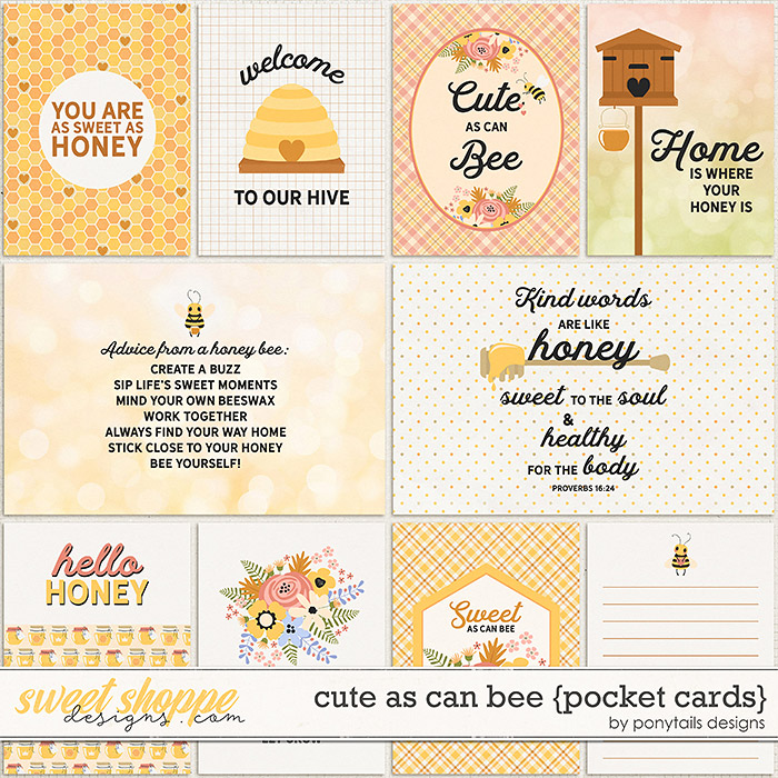 Cute As Can Bee Pocket Cards by Ponytails