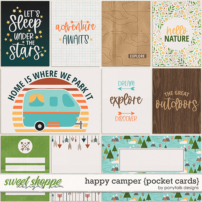 Happy Camper Pocket Cards by Ponytails
