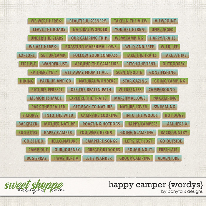 Happy Camper Wordys by Ponytails