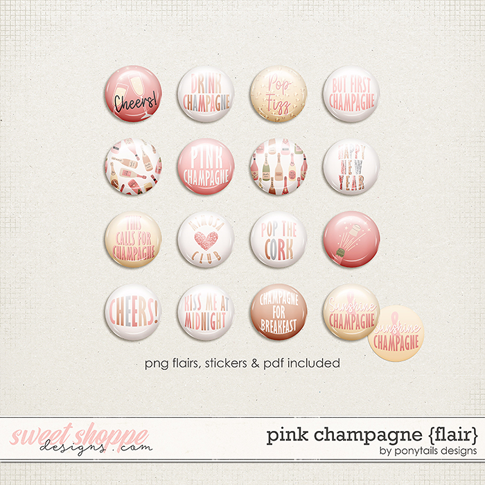 Pink Champagne Flair by Ponytails