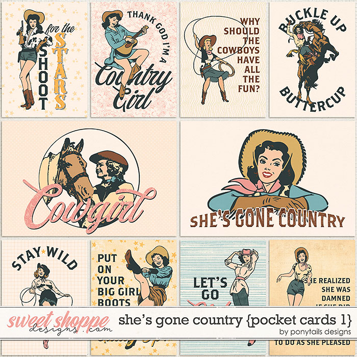 She's Gone Country Pocket Cards 1 by Ponytails