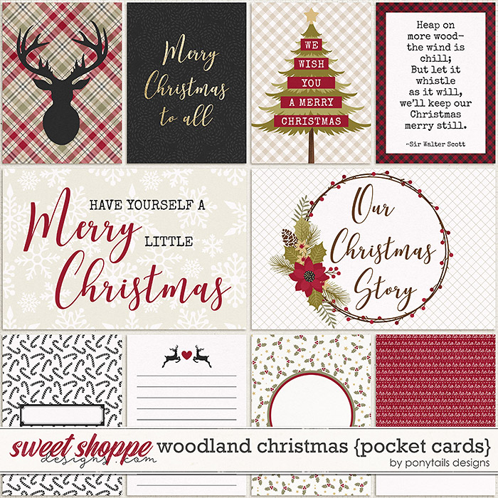 Woodland Christmas Pocket Cards by Ponytails