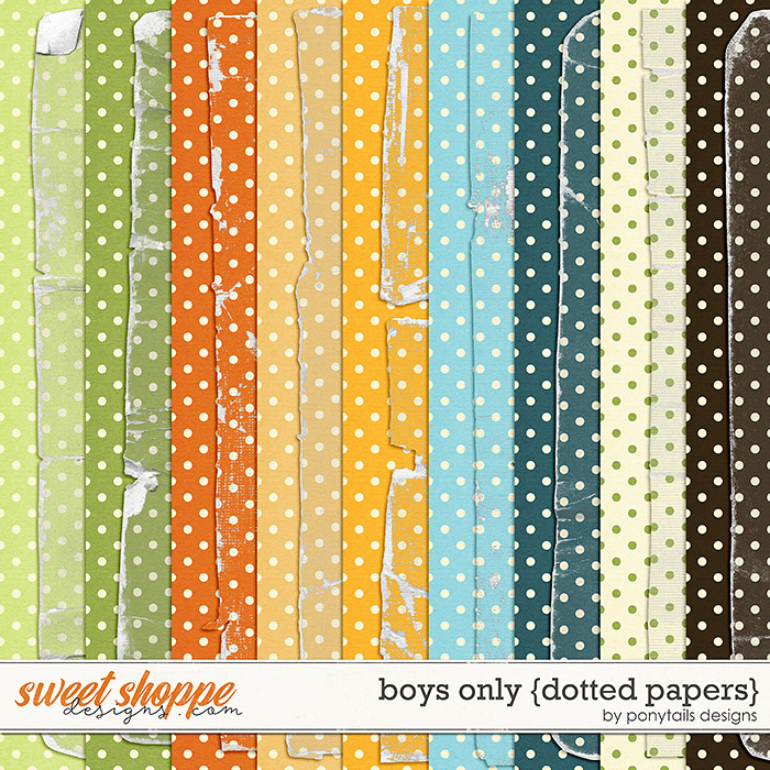 Boys Only Dotted Papers by Ponytails