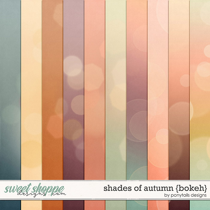 Shades of Autumn Bokeh Papers by Ponytails