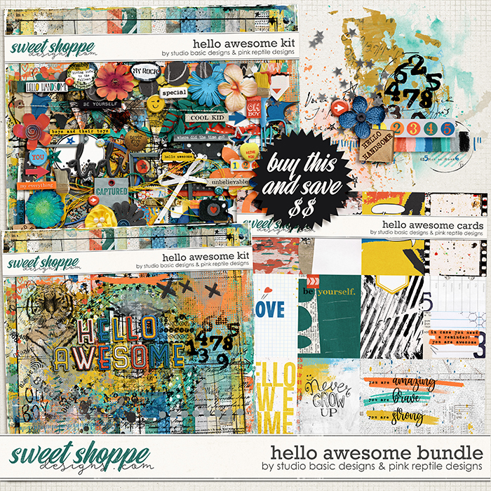 Hello Awesome Bundle by Studio Basic & Pink Reptile Designs