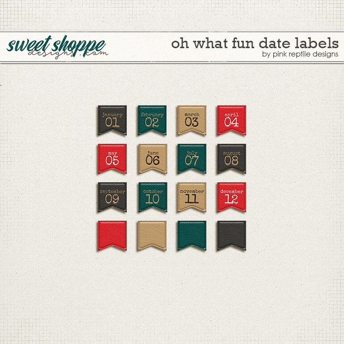 Oh What Fun Date Labels by Pink Reptile Designs