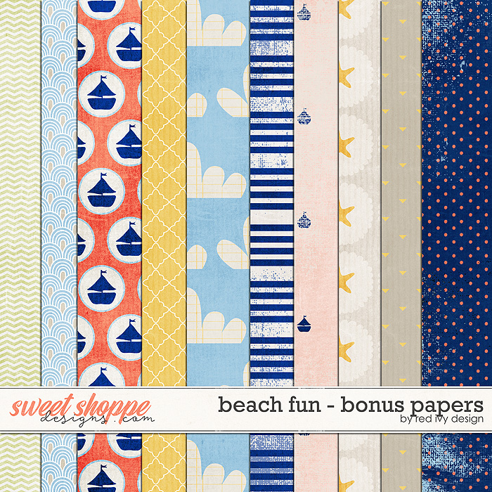 Beach Fun - Bonus Papers by Red Ivy Design