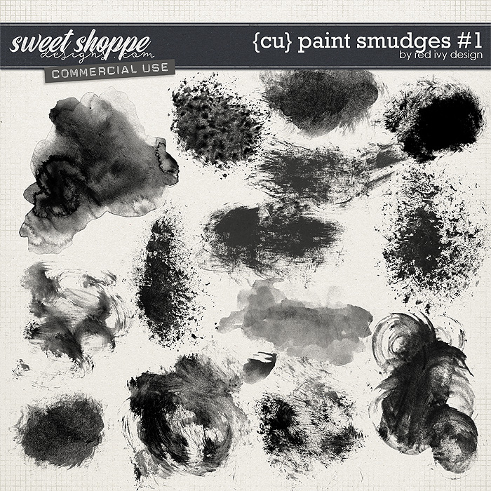 CU Paint Smudges #1 by Red Ivy Design