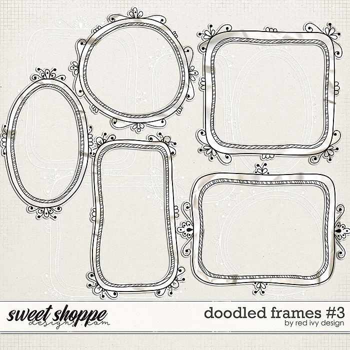Doodled Frames #3 by Red Ivy Design