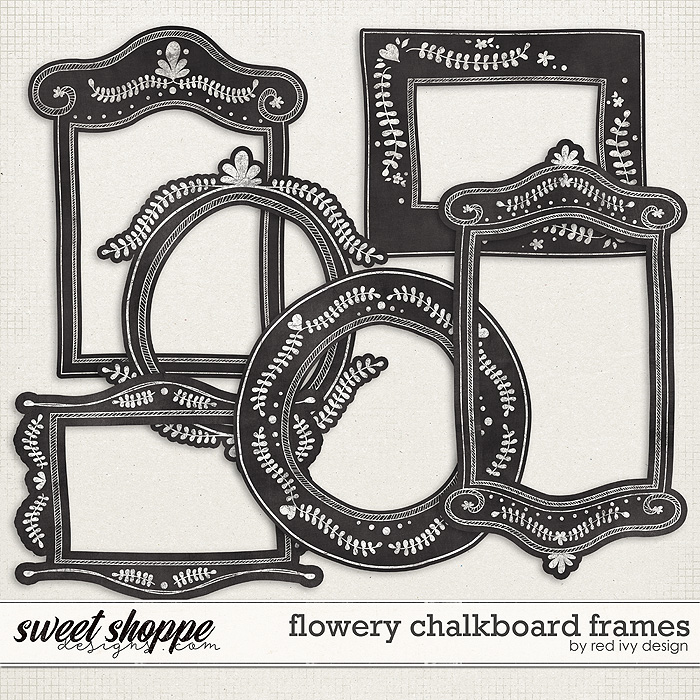 Flowery Chalkboard Frames by Red Ivy Design