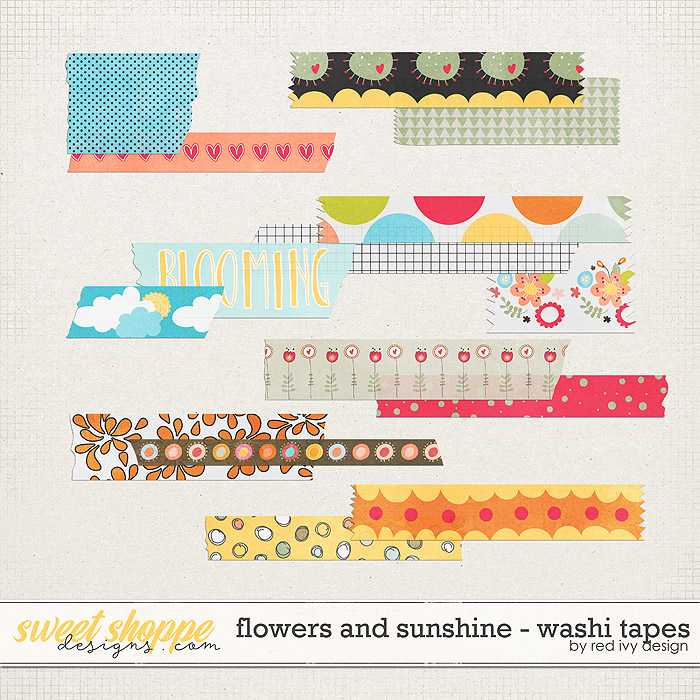 Flowers and Sunshine - Washi Tapes by Red Ivy Design Flowers and Sunshine - Washi Tapes by Red Ivy Design