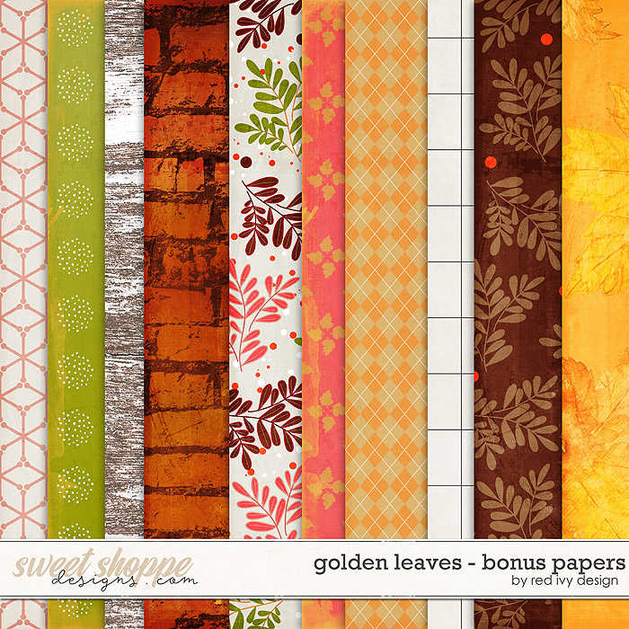 Golden Leaves - Bonus Papers by Red Ivy Design